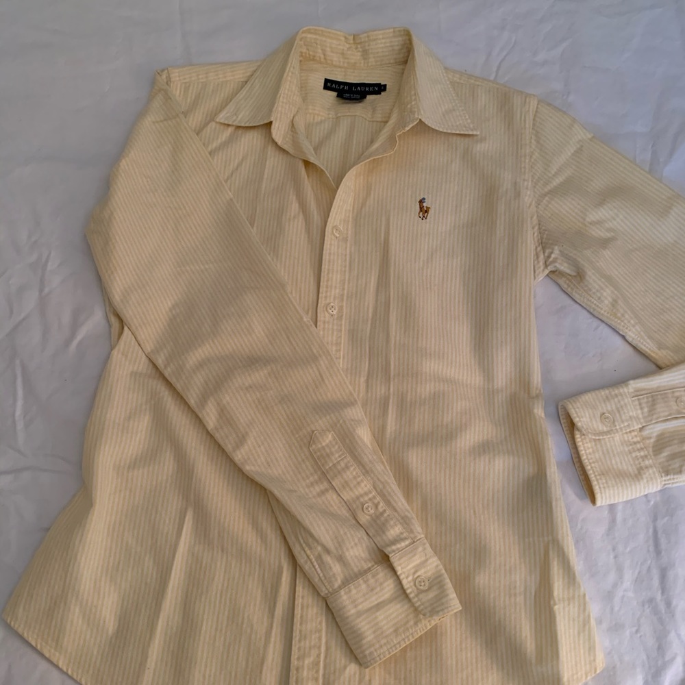 Ralph Lauren Yellow Stripe Oxford Button-up Shirt